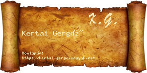 Kertai Gergő névjegykártya